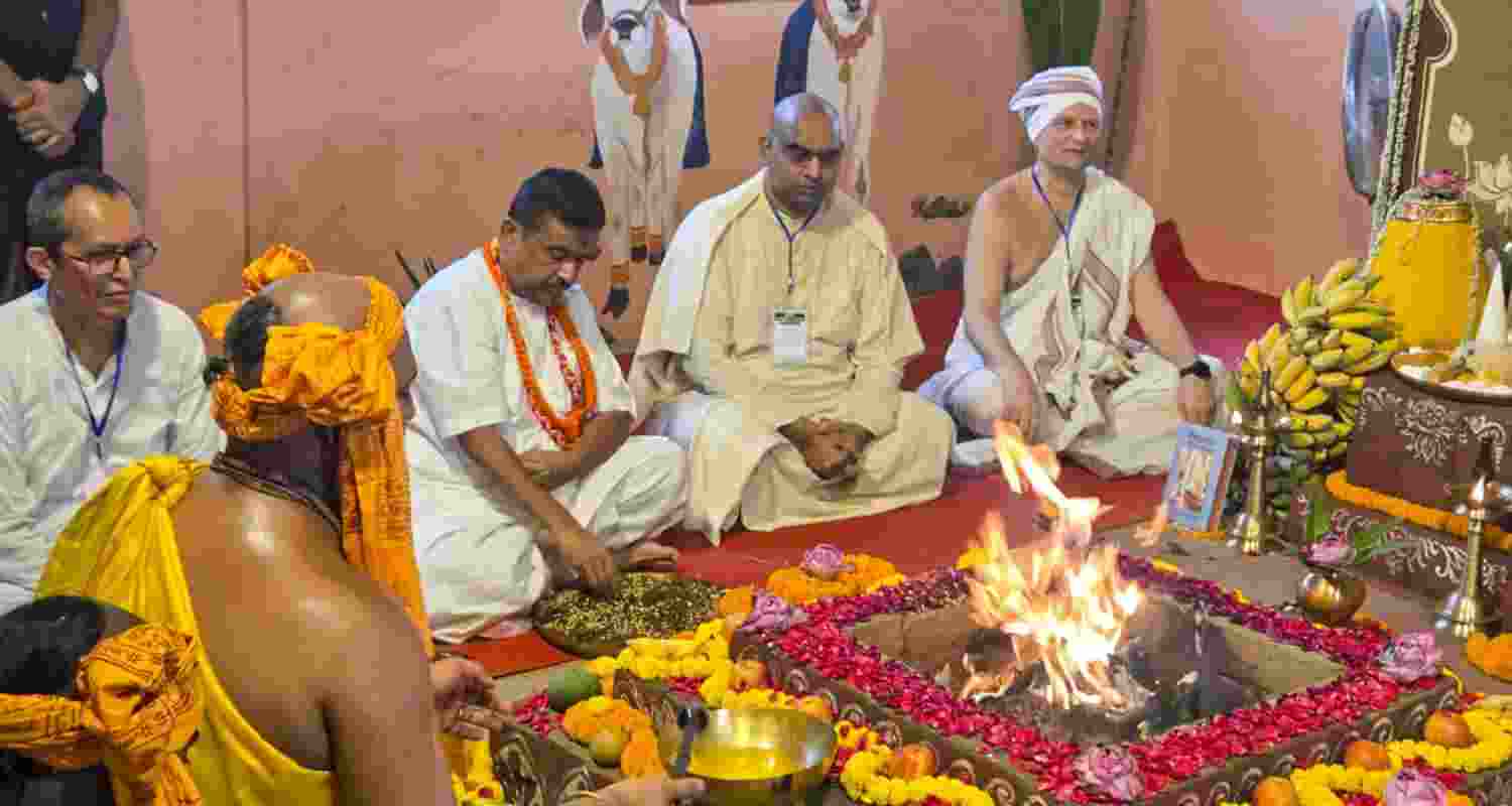 West Bengal CM Suvendu Adhikari during a visit to ISKCON Mayapur temple, in the Nadia district. West Bengal CM Suvendu Adhikari during a visit to ISKCON Mayapur temple, in the Nadia district.