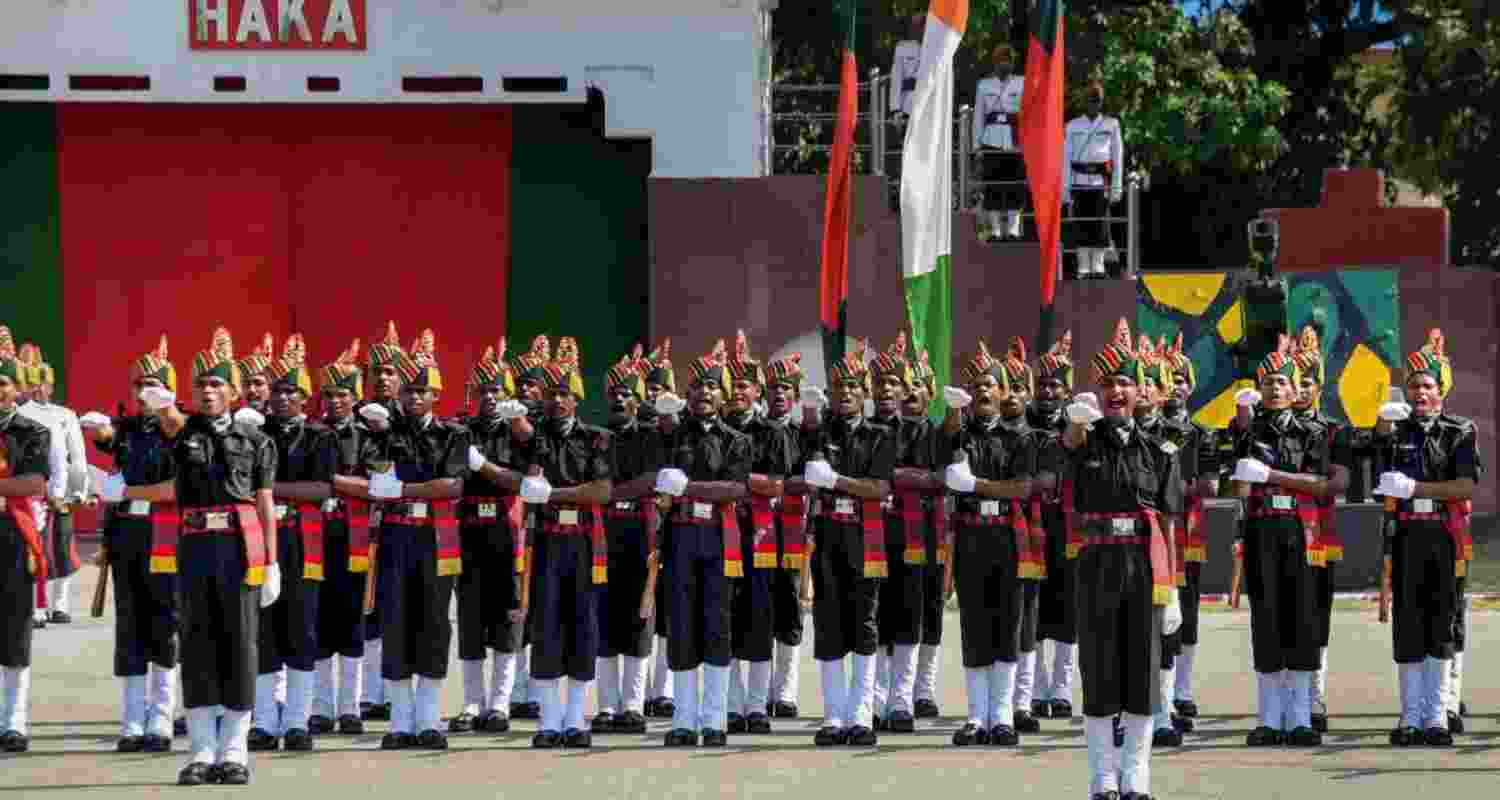 Agniveers at a passing out parade in Jharkhand. Agniveers at a passing out parade in Jharkhand.
