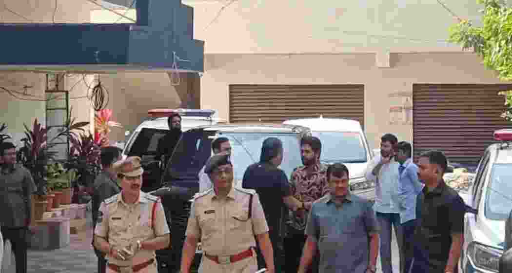 Allu Arjun arriving at the Chikkadpally Police Station to fulfil his bail conditions in the Pushpa 2 stampede case on January 5, 2025.
Allu Arjun arriving at the Chikkadpally Police Station to fulfil his bail conditions in the Pushpa 2 stampede case on January 5, 2025.