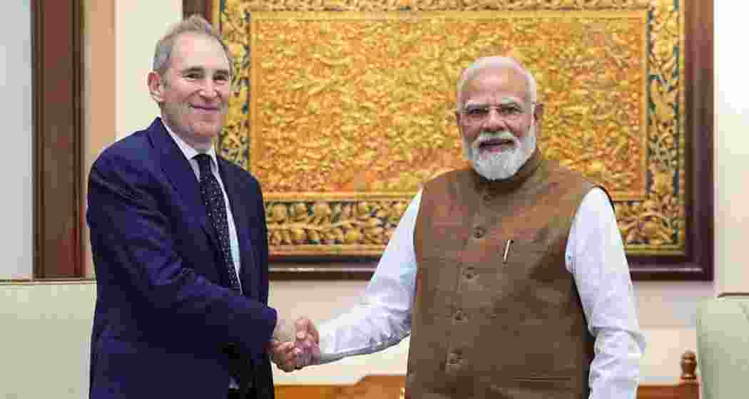 Amazon CEO Andy Jassy with Prime Minister Narendra Modi in New Delhi on Saturday. Amazon CEO Andy Jassy with Prime Minister Narendra Modi in New Delhi on Saturday.