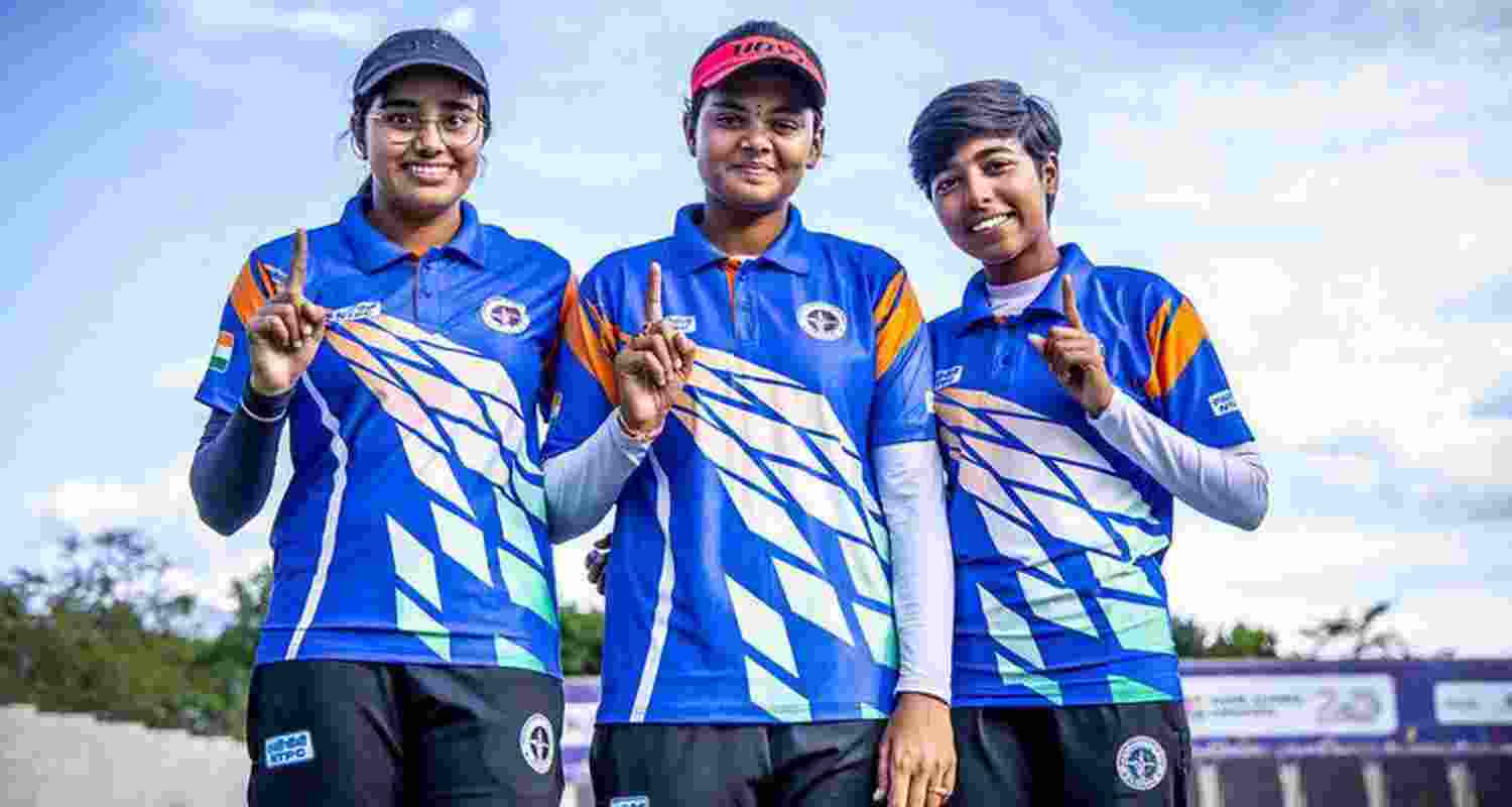 File image of Aditi Gopichand Swami (R), Jyothi Surekha Vennam (C) and Parneet Kaur (L). File image of Aditi Gopichand Swami (R), Jyothi Surekha Vennam (C) and Parneet Kaur (L).