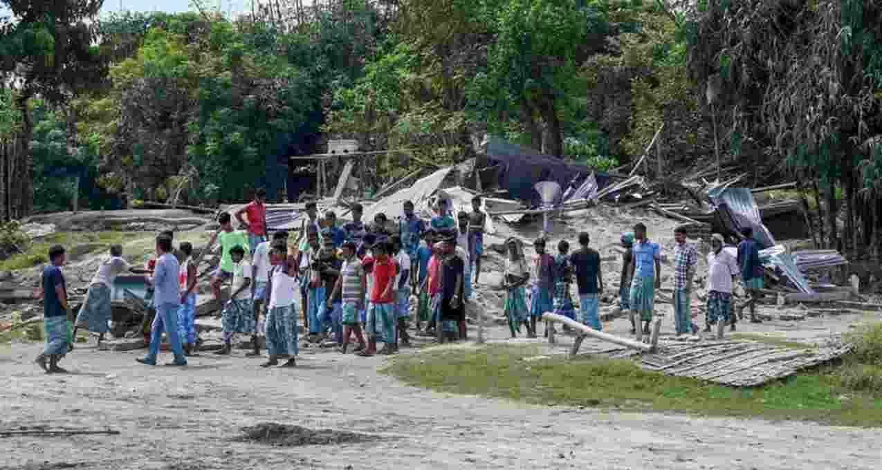The families, comprising around 10,000 people, had settled on government land in Silbhanga village in Jagiroad. The families, comprising around 10,000 people, had settled on government land in Silbhanga village in Jagiroad.