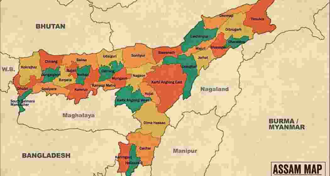 Map of Assam highlighting its 35 administrative districts. (File photo) Map of Assam highlighting its 35 administrative districts. (File photo)