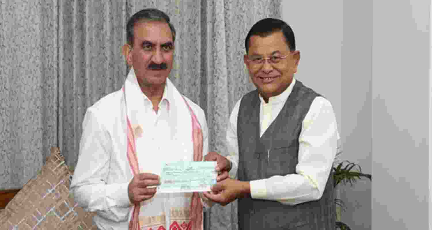 Assam Minister Prasanta Phukan and Himachal Pradesh CM, Sukhvinder Singh Sukhu. Assam Minister Prasanta Phukan and Himachal Pradesh CM, Sukhvinder Singh Sukhu.