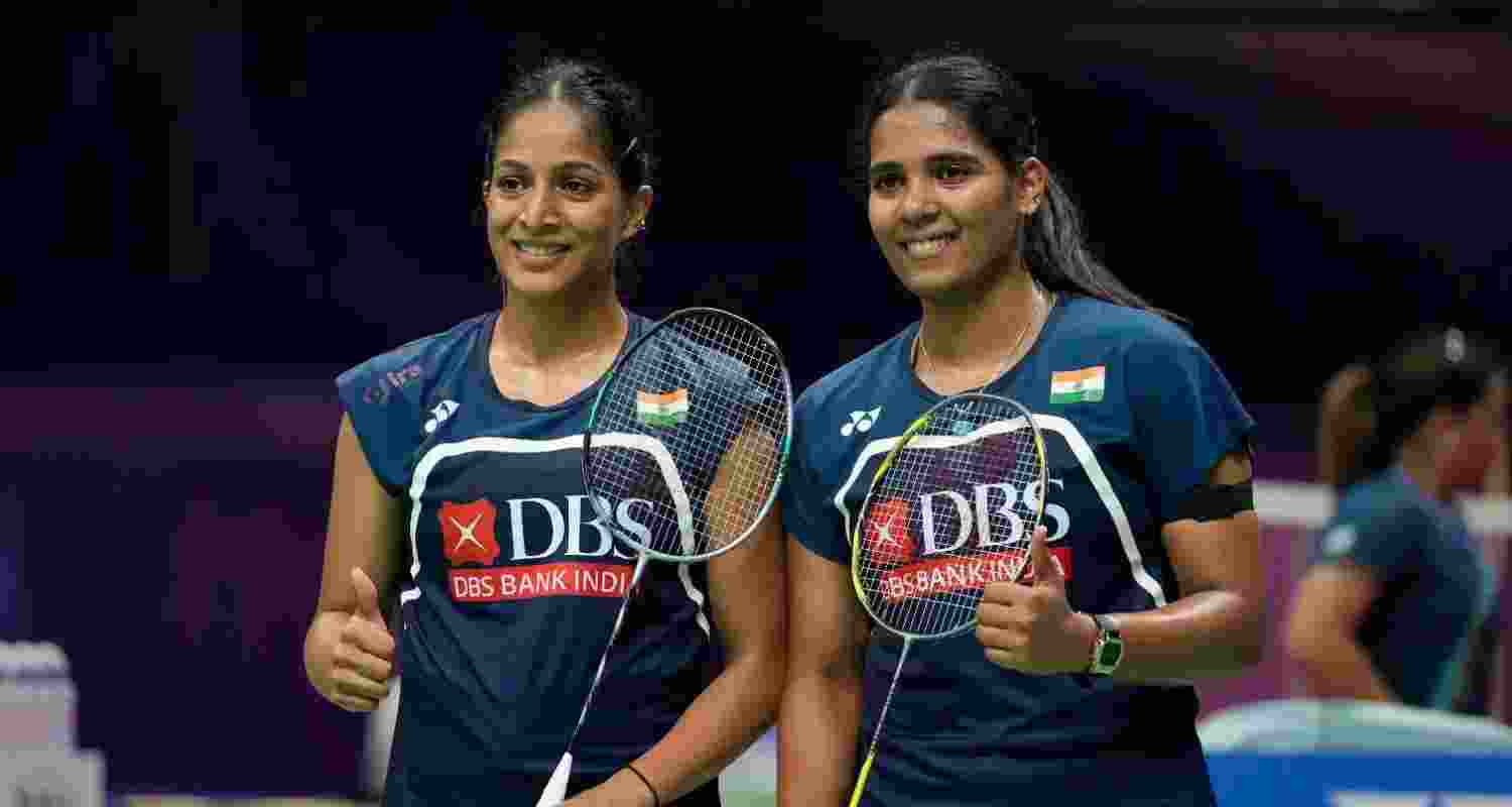 Indian women's doubles pair Treesa Jolly and Gayatri Gopichand. Indian women's doubles pair Treesa Jolly and Gayatri Gopichand.