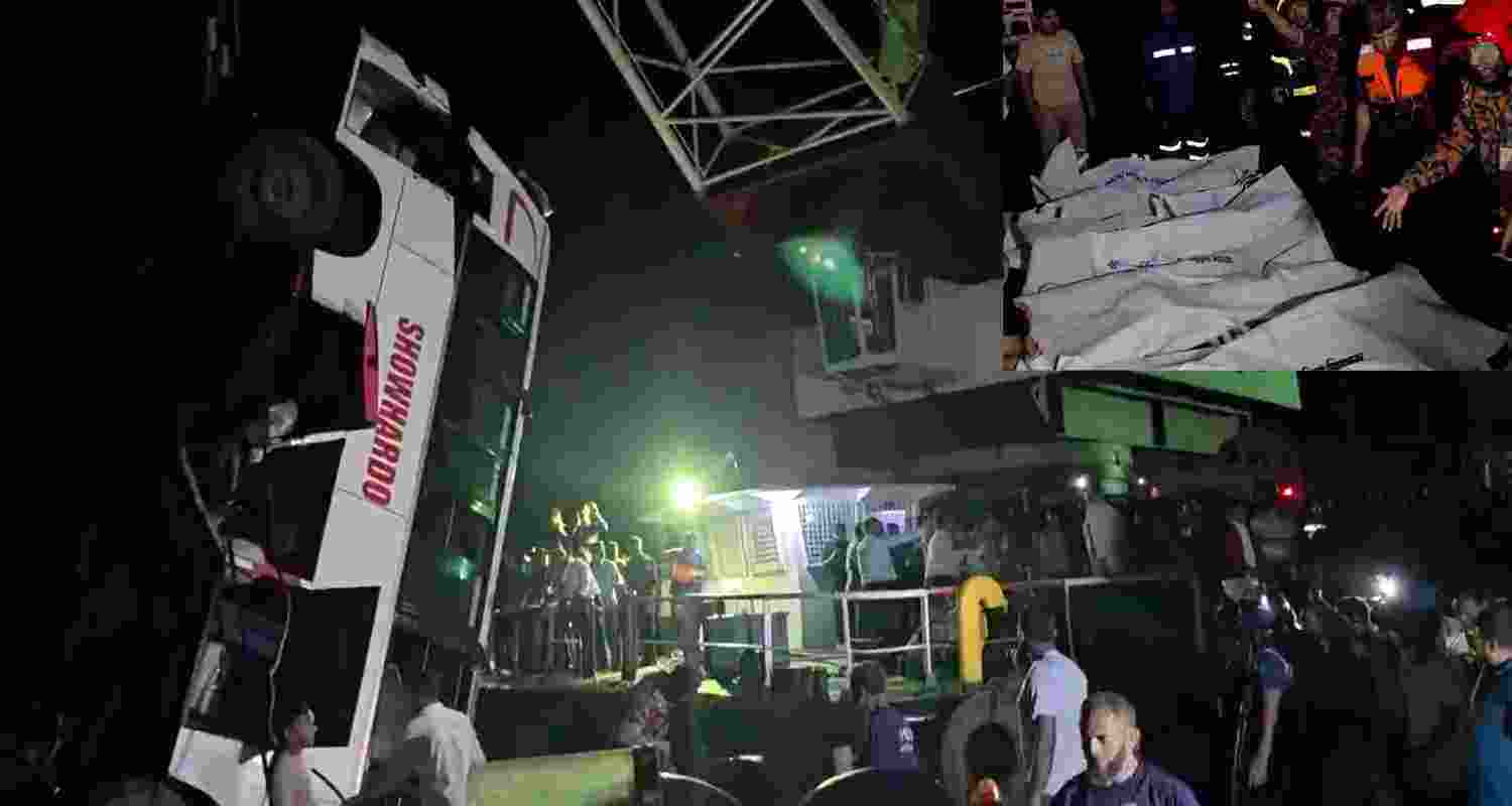 24 dead, several missing after a bus fell into the Padma River in Bangladesh’s Rajbari. Rescue teams continue search as investigation ordered into ferry accident. 24 dead, several missing after a bus fell into the Padma River in Bangladesh’s Rajbari. Rescue teams continue search as investigation ordered into ferry accident.