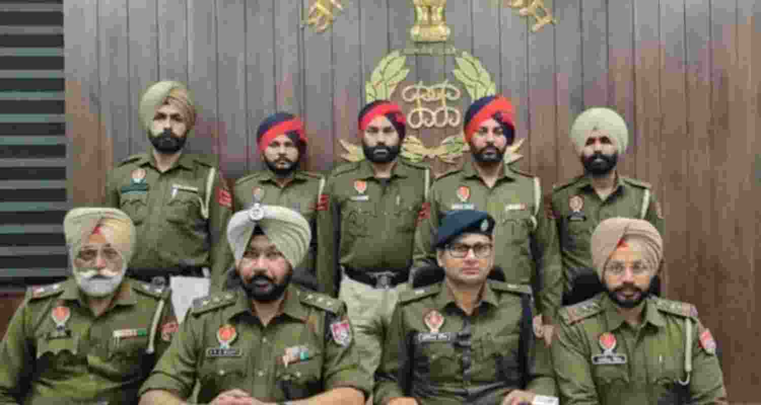 Bathinda SP City Narinder Singh, DSP City-I Amritpal Singh Bhaati during a press conference along with other police officials in Bathinda. Bathinda SP City Narinder Singh, DSP City-I Amritpal Singh Bhaati during a press conference along with other police officials in Bathinda.