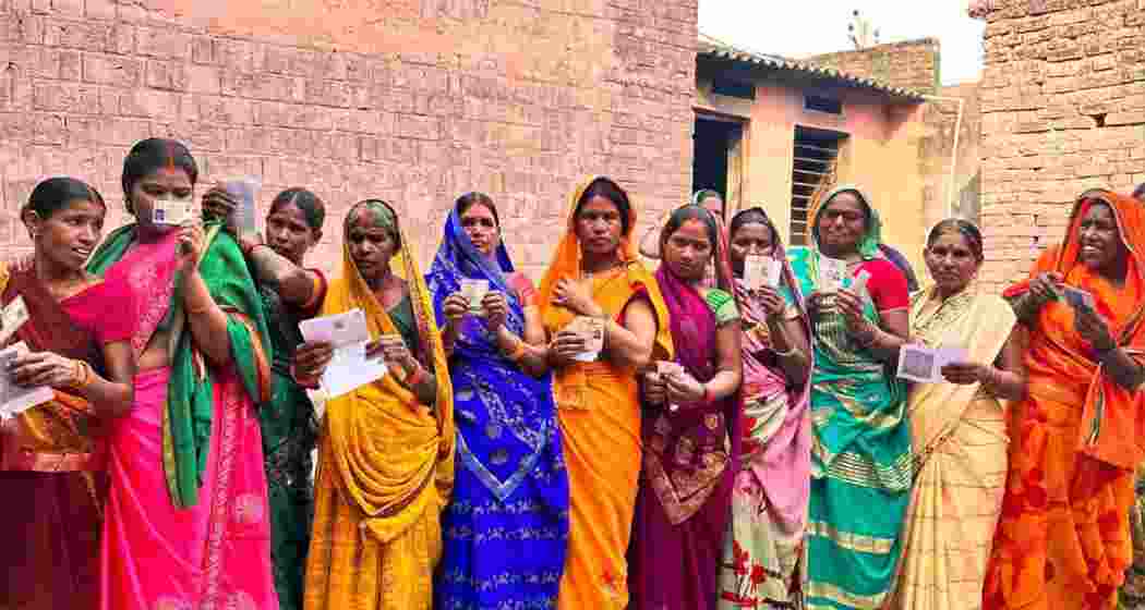 Enthusiastic voters in Bihar's Karakat Lok Sabha constituency. Enthusiastic voters in Bihar's Karakat Lok Sabha constituency.