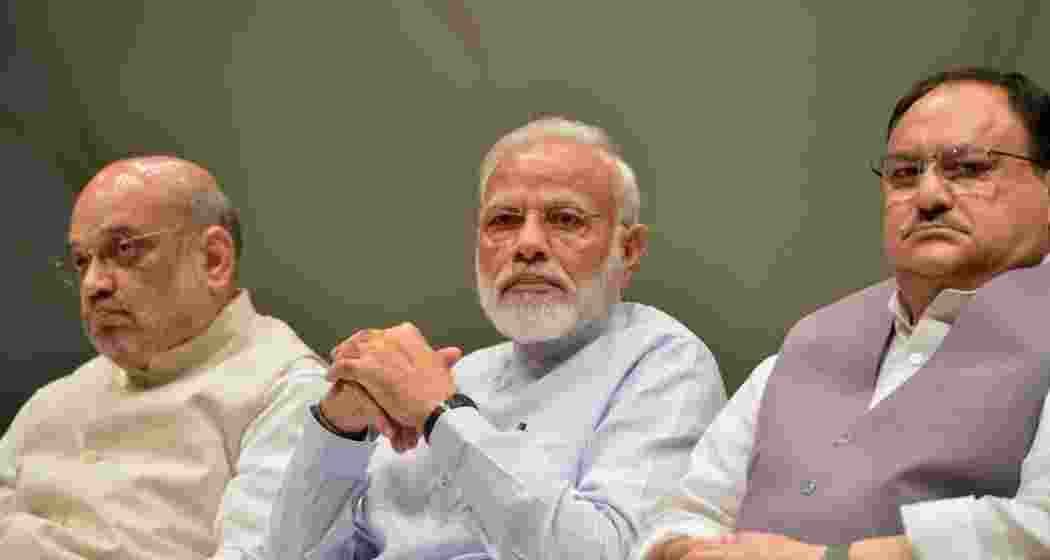 BJP top brass, Amit Shah, Narendra Modi and JP Nadda. BJP top brass, Amit Shah, Narendra Modi and JP Nadda.