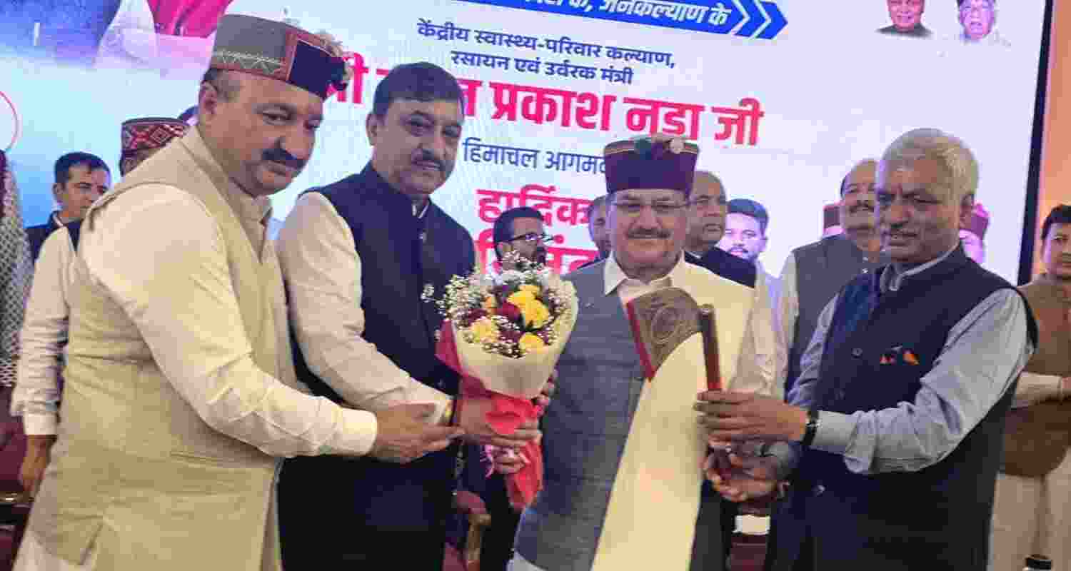 BJP leader JP Nadda during a programme in Shimla focused on the Modi government's 12-year journey in office. BJP leader JP Nadda during a programme in Shimla focused on the Modi government's 12-year journey in office.