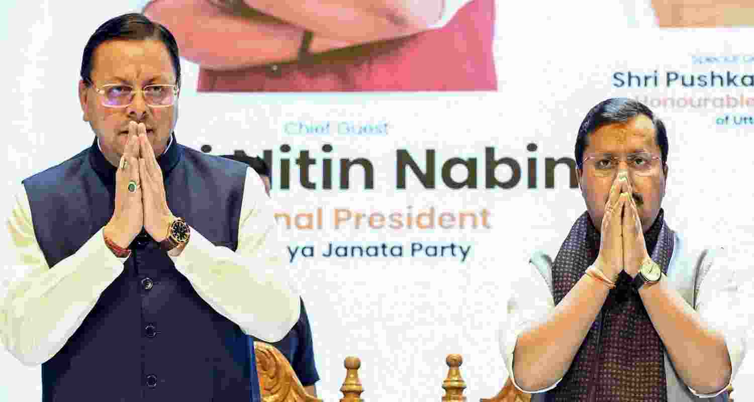 BJP National President Nitin Nabin with Uttarakhand Chief Minister Pushkar Singh Dhami BJP National President Nitin Nabin with Uttarakhand Chief Minister Pushkar Singh Dhami