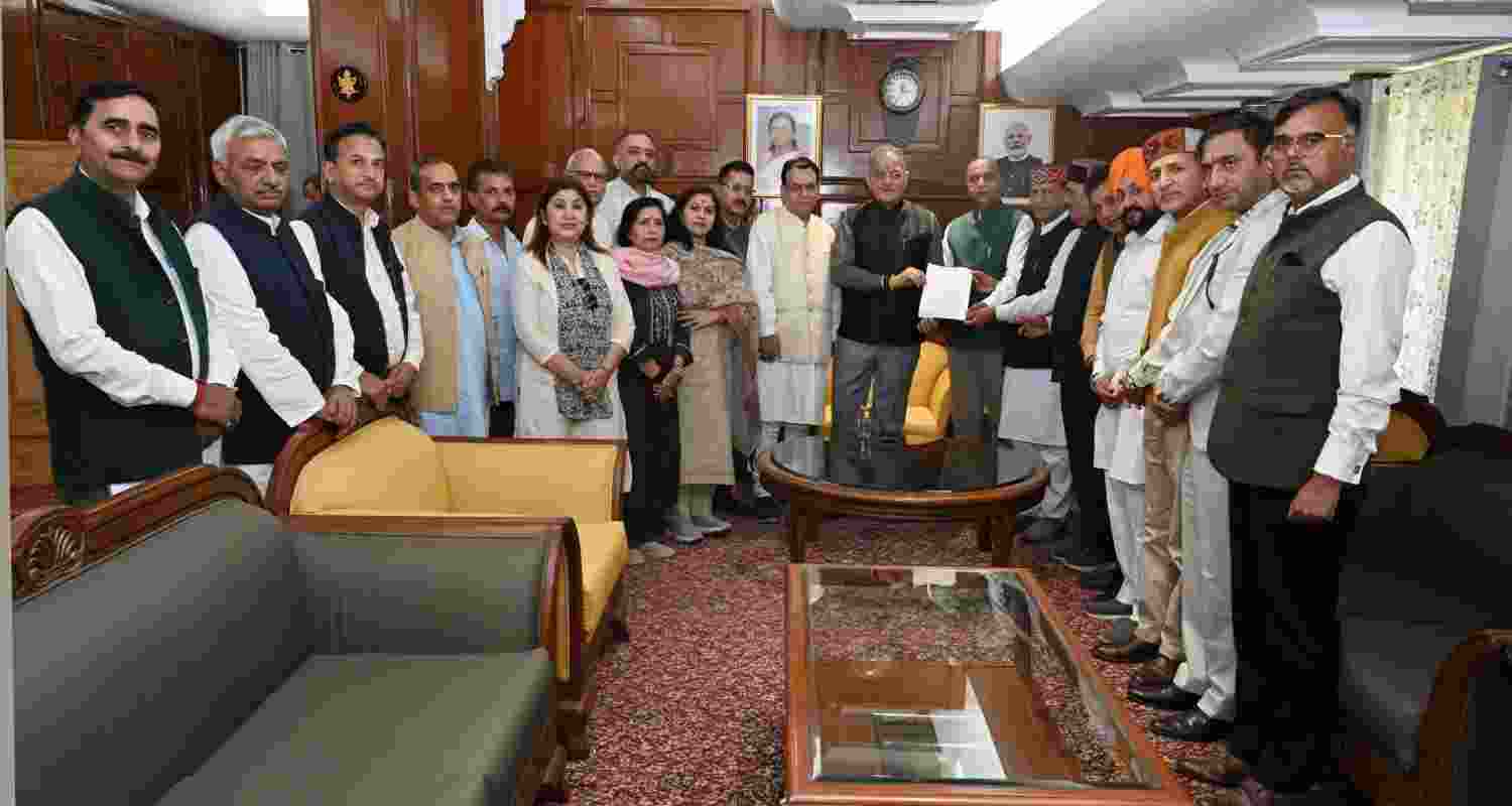BJP submits memorandum to Governor Kavinder Gupta over poll irregularities BJP submits memorandum to Governor Kavinder Gupta over poll irregularities