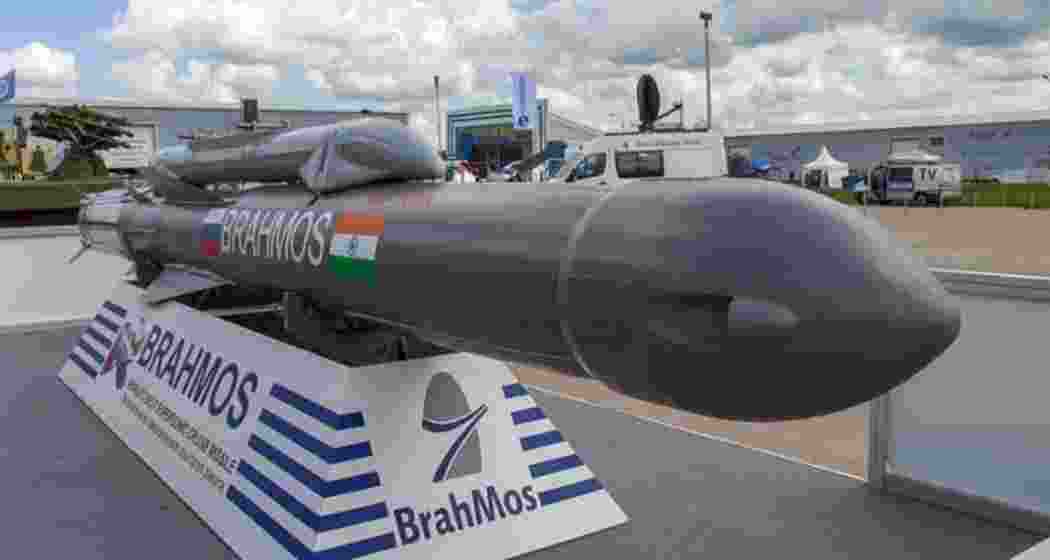 The BrahMos supersonic cruise missile systems in display. The BrahMos supersonic cruise missile systems in display.