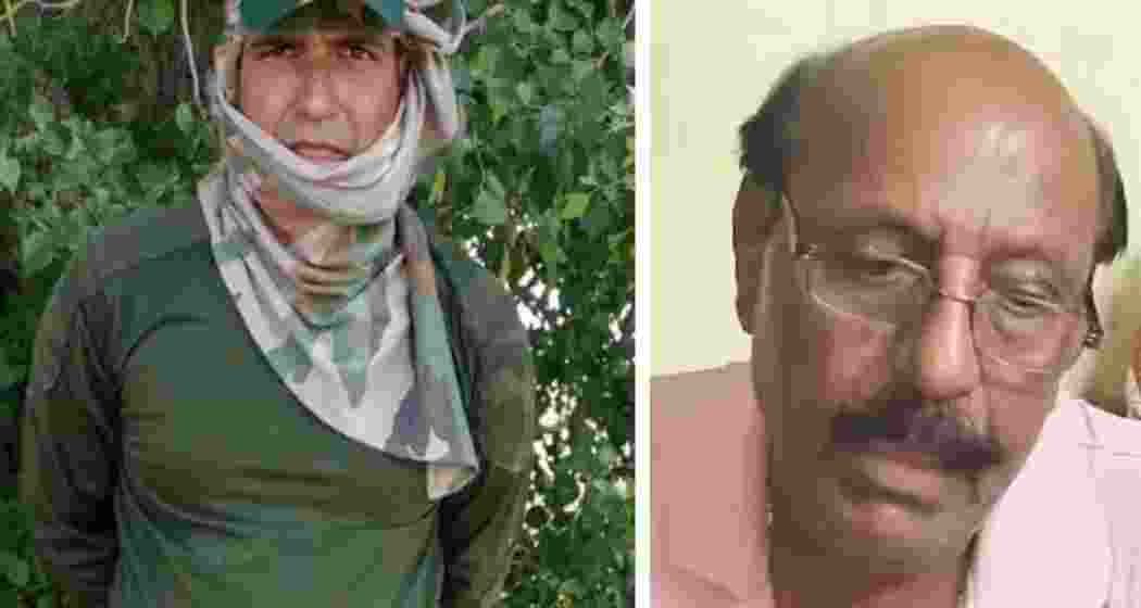 The detained BSF jawan P. K. Singh (left) and his father Bholanath Sahu (right) at their home in Rishra, Hooghly district, West Bengal, on Friday, April 25, 2025. The detained BSF jawan P. K. Singh (left) and his father Bholanath Sahu (right) at their home in Rishra, Hooghly district, West Bengal, on Friday, April 25, 2025.