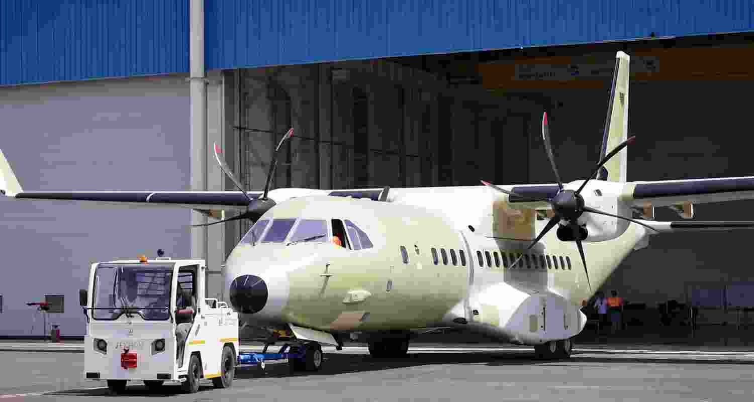 The first made-in-India C-295 military transport aircraft completed its maiden flight. The first made-in-India C-295 military transport aircraft completed its maiden flight.