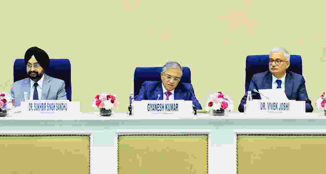 Chief Election Commissioner Gyanesh Kumar, along with Election Commissioners Sukhbir Singh Sandhu and Vivek Joshi. Chief Election Commissioner Gyanesh Kumar, along with Election Commissioners Sukhbir Singh Sandhu and Vivek Joshi.