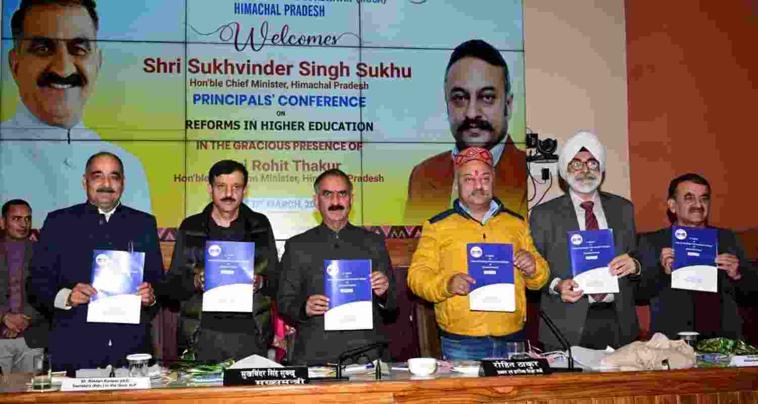 Chief Minister Thakur Sukhvinder Singh Sukhu during a one-day Principals' Conference on reforms in higher education. Chief Minister Thakur Sukhvinder Singh Sukhu during a one-day Principals' Conference on reforms in higher education.