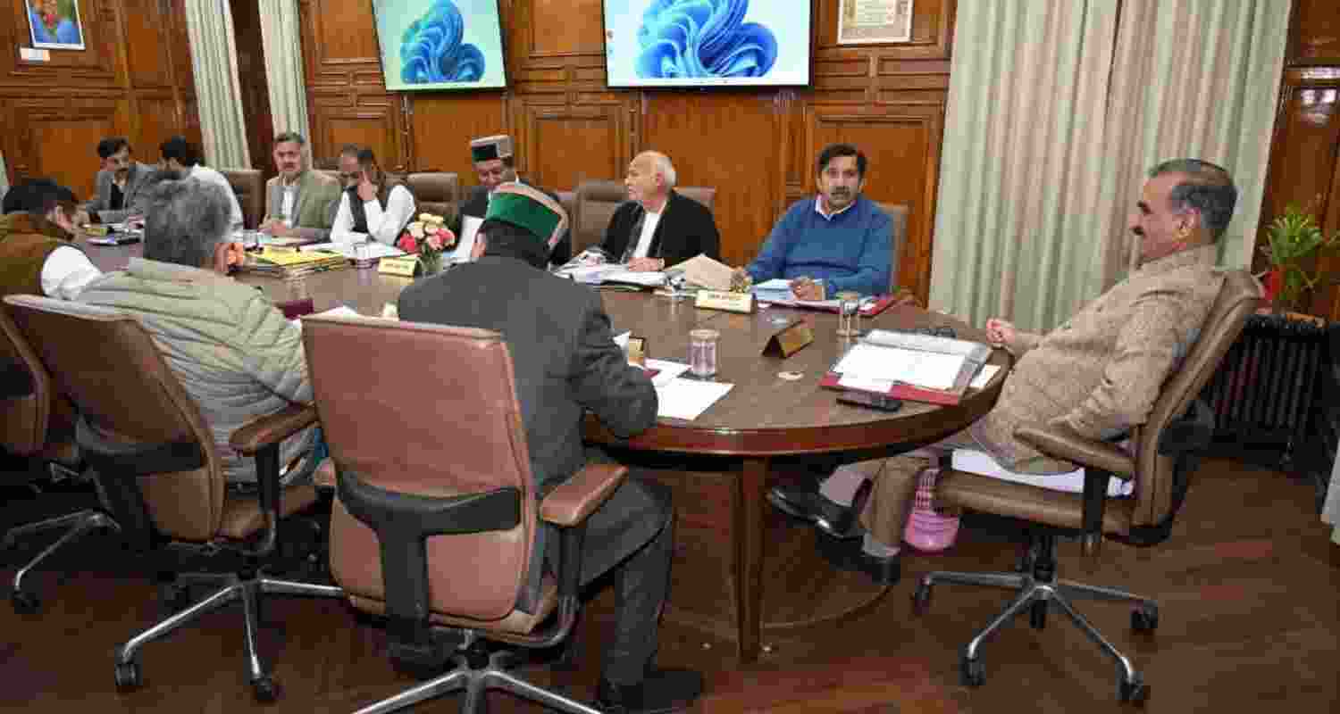 Chief Minister Thakur Sukhvinder Singh Sukhu during the cabinet meeting. Chief Minister Thakur Sukhvinder Singh Sukhu during the cabinet meeting.