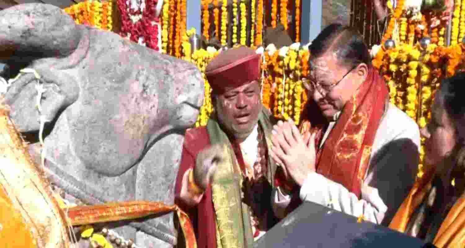 Chief Minister Pushkar Dhami offers prayers as Kedarnath Dham officially opens for devotees. Chief Minister Pushkar Dhami offers prayers as Kedarnath Dham officially opens for devotees.