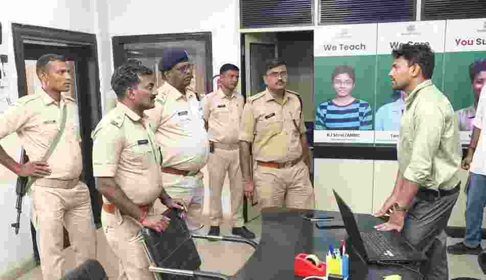 Officials inspect a coaching centre in Dhanbad during a fire-safety drive launched after the recent coaching institute fire tragedy in Lucknow. Officials inspect a coaching centre in Dhanbad during a fire-safety drive launched after the recent coaching institute fire tragedy in Lucknow.
