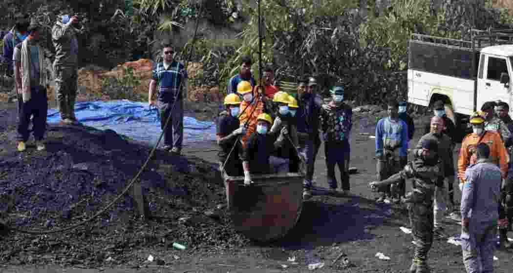 National Disaster Response Force and State Disaster Response Force officials carry out rescue operations after an explosion killed several people at an illegal coal mine in Meghalaya, on February 6, 2026. National Disaster Response Force and State Disaster Response Force officials carry out rescue operations after an explosion killed several people at an illegal coal mine in Meghalaya, on February 6, 2026.