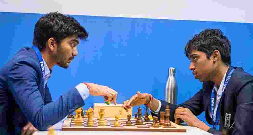 Indian Grandmasters Gukesh and Praggnanandhaa. Indian Grandmasters Gukesh and Praggnanandhaa.