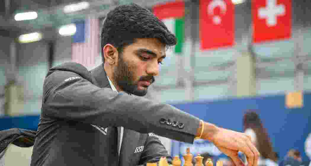 D Gukesh plays a move during a game. D Gukesh plays a move during a game.