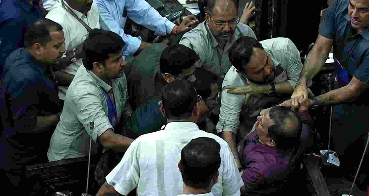 West Bengal Assembly Marshal Debabrata Mukhopadhyay was suspended pending a departmental inquiry over alleged misconduct and negligence in duty. West Bengal Assembly Marshal Debabrata Mukhopadhyay was suspended pending a departmental inquiry over alleged misconduct and negligence in duty.