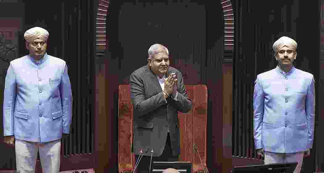 Rajya Sabha Chairman Jagdeep Dhankhar conducts proceedings in the House during the Winter session of Parliament, in New Delhi on Wednesday, Dec. 18, 2024. Rajya Sabha Chairman Jagdeep Dhankhar conducts proceedings in the House during the Winter session of Parliament, in New Delhi on Wednesday, Dec. 18, 2024.