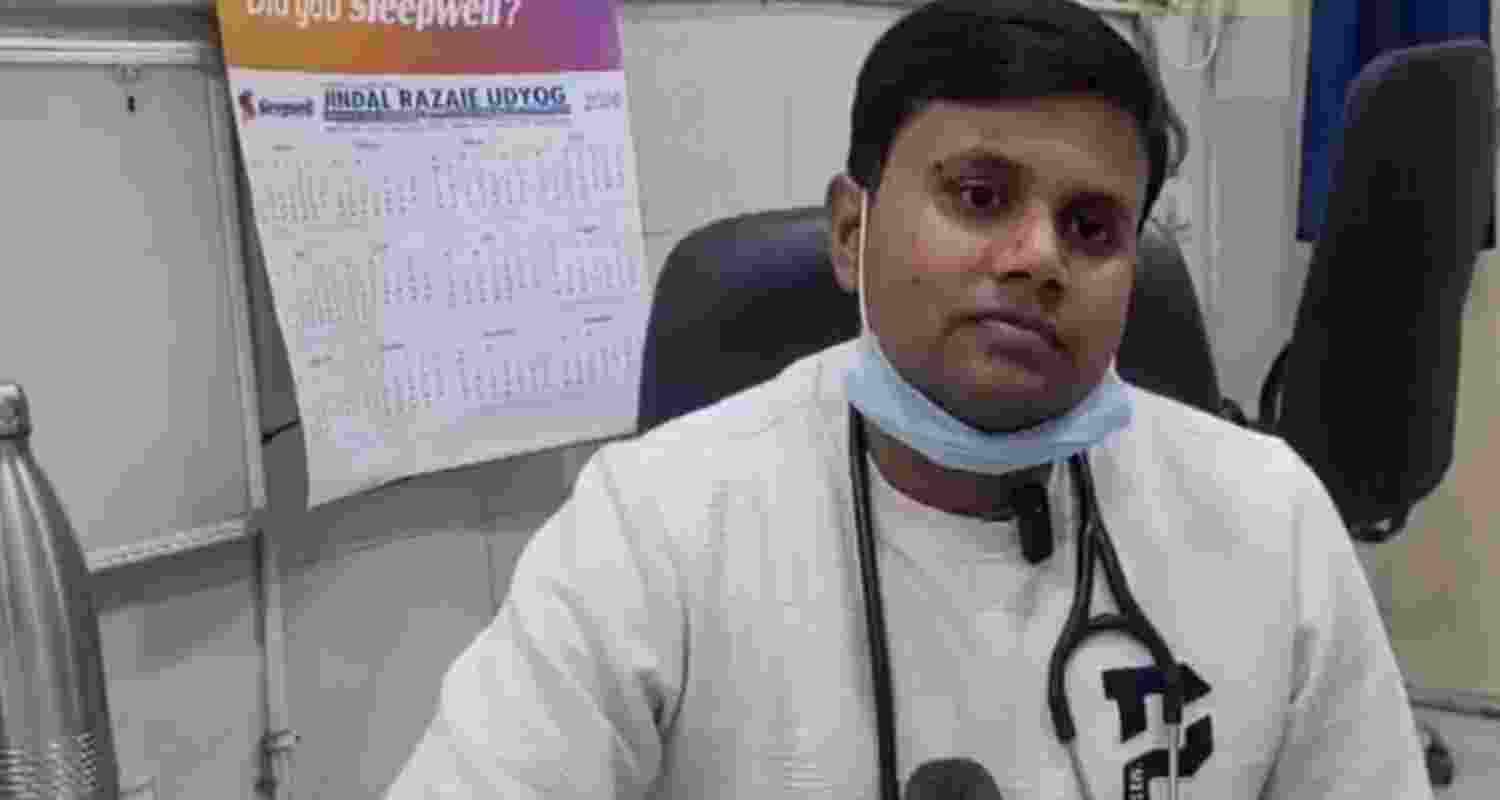 Dr DD Pandey of Civil Hospital, Ambala, speaks to media about the road accident in which a 25-year-old woman died.. Dr DD Pandey of Civil Hospital, Ambala, speaks to media about the road accident in which a 25-year-old woman died..