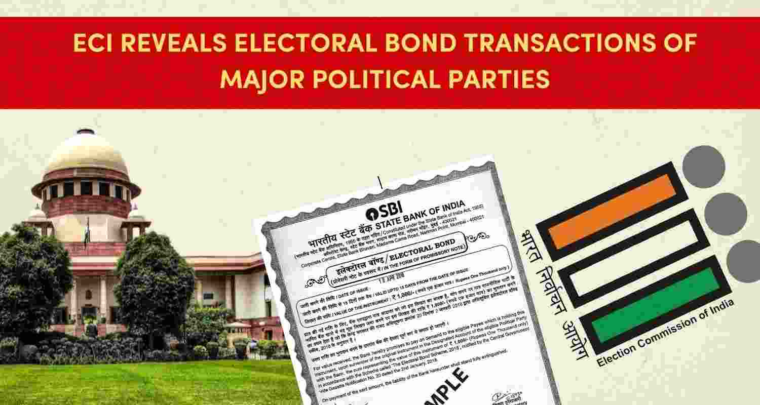 ECI reveals Electoral Bond transactions of major political parties ECI reveals Electoral Bond transactions of major political parties