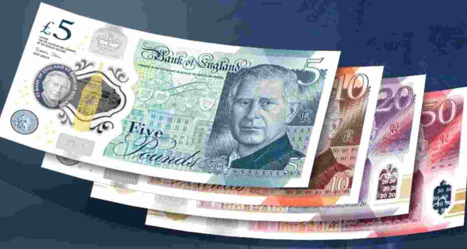 A collection of UK banknotes featuring King Charles. A collection of UK banknotes featuring King Charles.