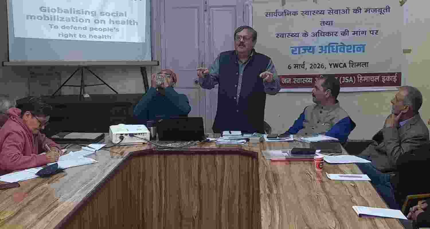 Experts during the Jan Swasthya Abhiyaan convention in Shimla on Friday. Experts during the Jan Swasthya Abhiyaan convention in Shimla on Friday.