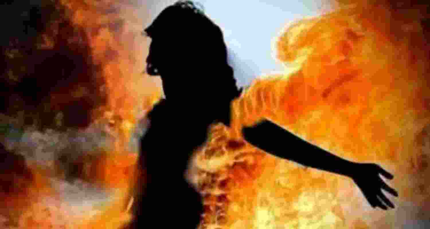 Representative Image of woman on fire. Representative Image of woman on fire.
