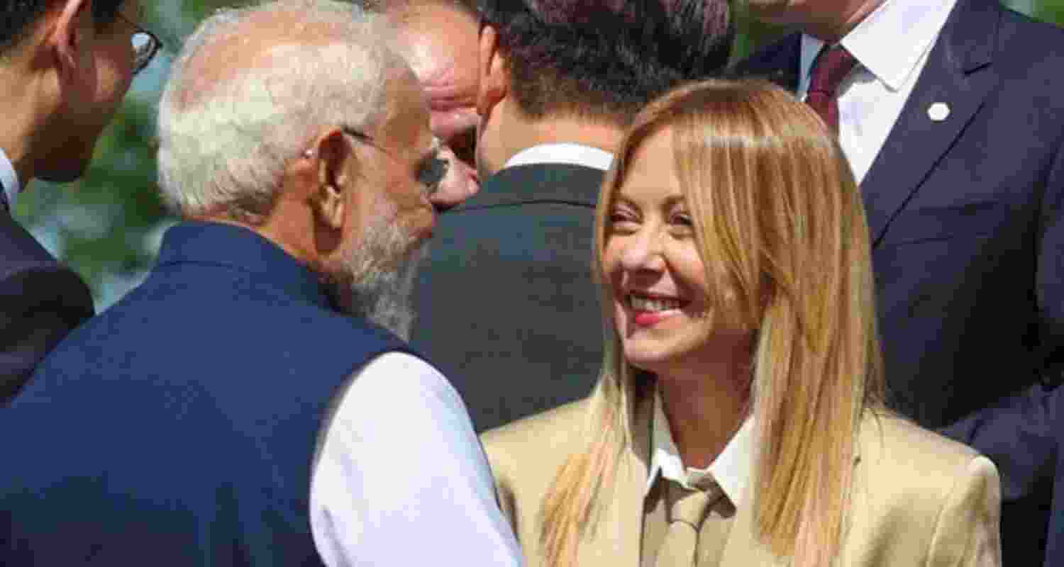 Prime Minister Narendra Modi with Italian Prime Minister Giorgia Meloni. Prime Minister Narendra Modi with Italian Prime Minister Giorgia Meloni.