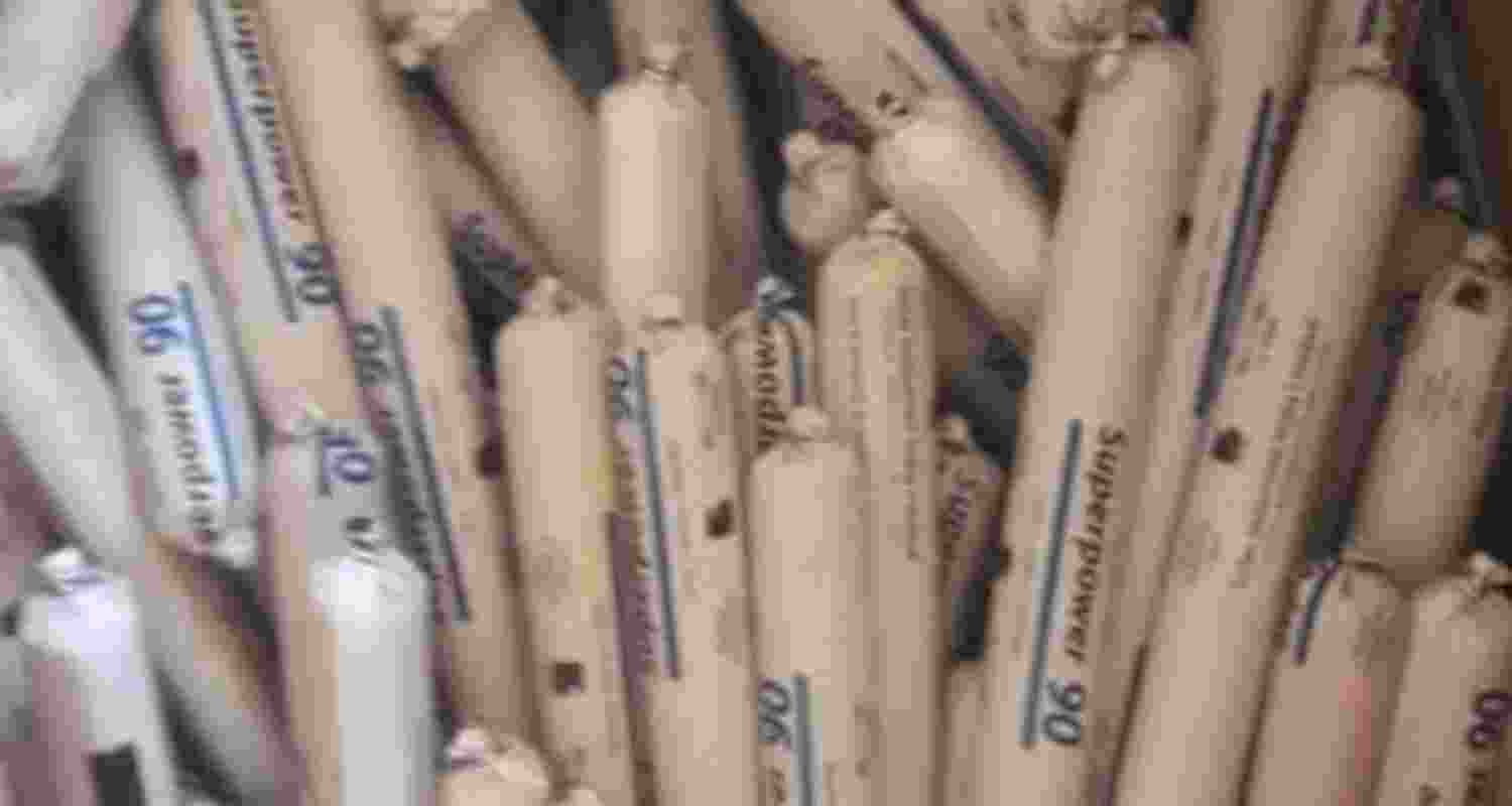 Police found 161 gelatin sticks near the school. Police found 161 gelatin sticks near the school.