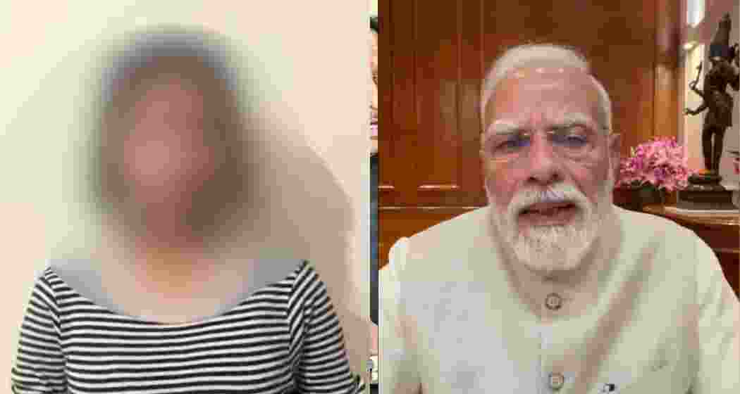 The girl who made abusive remarks against Prime Minister Narendra Modi during a CJP protest apologises in a video (L), calling it her "first and last mistake". The girl who made abusive remarks against Prime Minister Narendra Modi during a CJP protest apologises in a video (L), calling it her "first and last mistake".