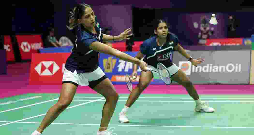 India’s Treesa Jolly and Gayatri Gopichand in action during a match. India’s Treesa Jolly and Gayatri Gopichand in action during a match.