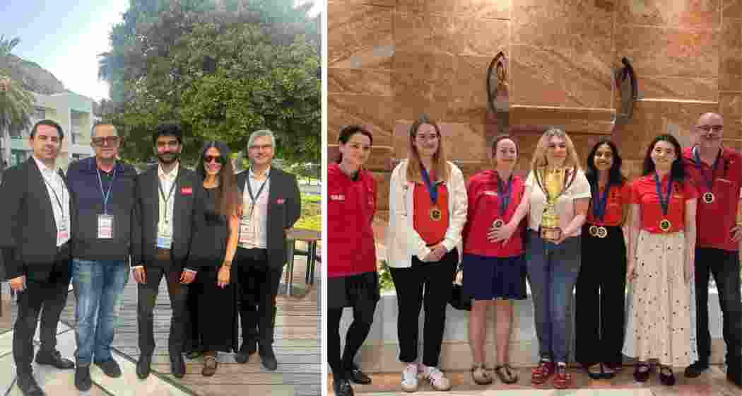 D Gukesh with his team and Divya Deshmukh with hers celebrate gold at the European Chess Club Cup in Rhodes, Greece, following stellar performances ahead of the Chess World Cup in Goa. D Gukesh with his team and Divya Deshmukh with hers celebrate gold at the European Chess Club Cup in Rhodes, Greece, following stellar performances ahead of the Chess World Cup in Goa.
