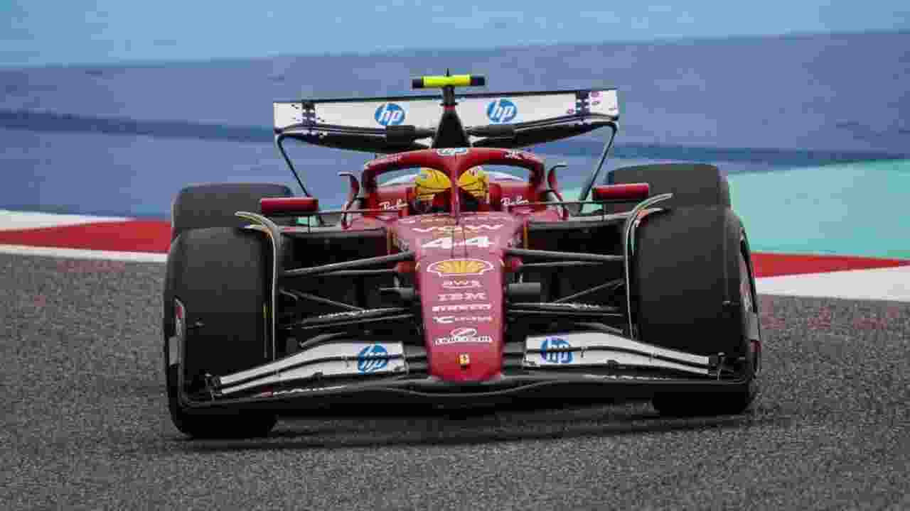 Lewis Hamilton at the Bahrain International Circuit. Lewis Hamilton at the Bahrain International Circuit.