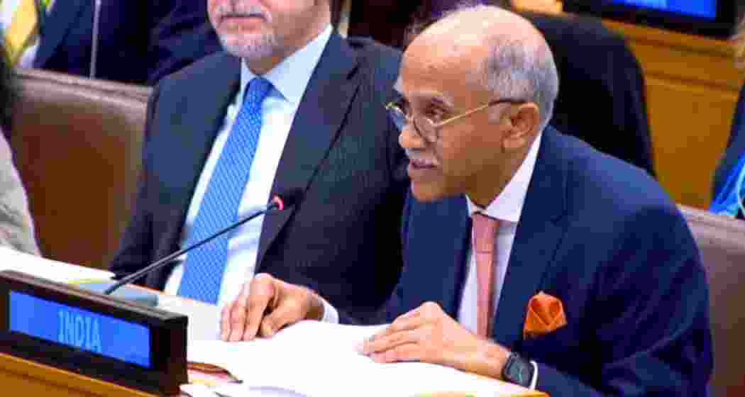 Ambassador Parvathaneni Harish addresses the UNSC in New York on Friday, accusing Pakistan of double standards on civilian protection and citing this month’s attacks on Indian villages and religious places. Ambassador Parvathaneni Harish addresses the UNSC in New York on Friday, accusing Pakistan of double standards on civilian protection and citing this month’s attacks on Indian villages and religious places.