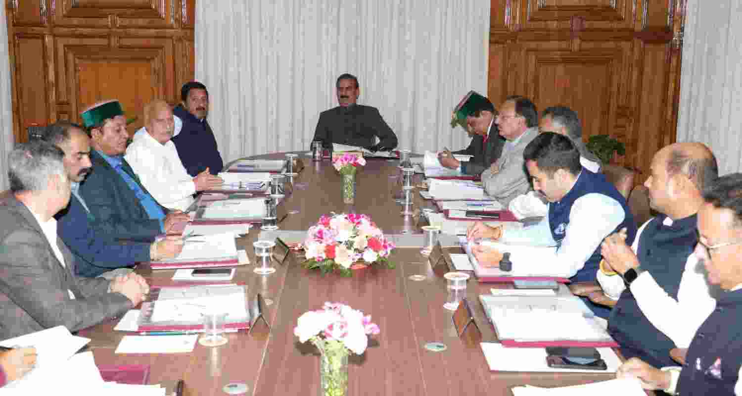 Himachal Chief Minister Sukhvinder Singh Sukhu during the cabinet meeting. Himachal Chief Minister Sukhvinder Singh Sukhu during the cabinet meeting.