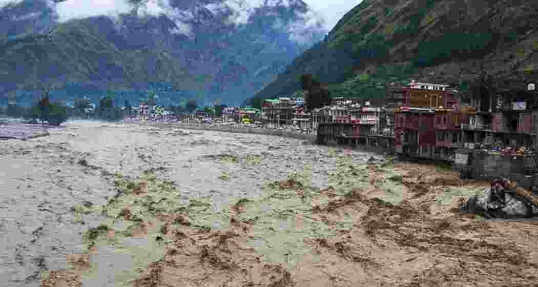 Raging torrents swell the Beas River in Himachal Pradesh's Mandi district following intense cloudbursts, sweeping away homes and roads. Raging torrents swell the Beas River in Himachal Pradesh's Mandi district following intense cloudbursts, sweeping away homes and roads.