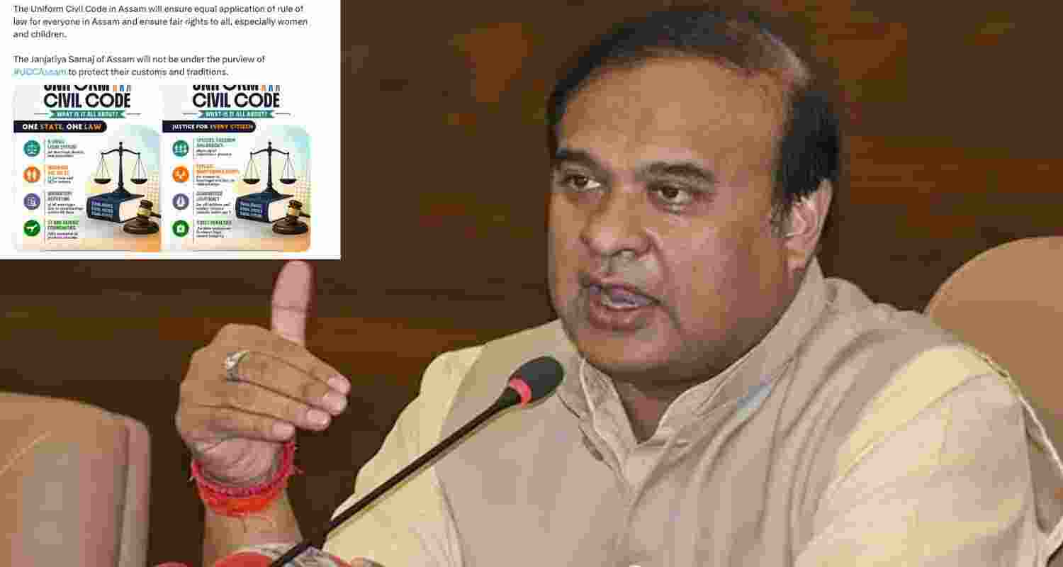 Uniform Civil Code (UCC) will ensure equal application of law for all citizens, with special emphasis on the rights of women and children, reaffirmed the Chief Minister of Assam, Himanta Biswa Sarma. Uniform Civil Code (UCC) will ensure equal application of law for all citizens, with special emphasis on the rights of women and children, reaffirmed the Chief Minister of Assam, Himanta Biswa Sarma.