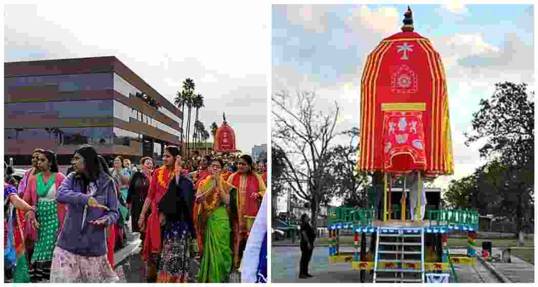 A parade showcasing a replica of Lord Jagannath’s ‘Nandighosa’ chariot, without the deities, was held as part of ISKCON's ‘Festival of Bliss’. A parade showcasing a replica of Lord Jagannath’s ‘Nandighosa’ chariot, without the deities, was held as part of ISKCON's ‘Festival of Bliss’.