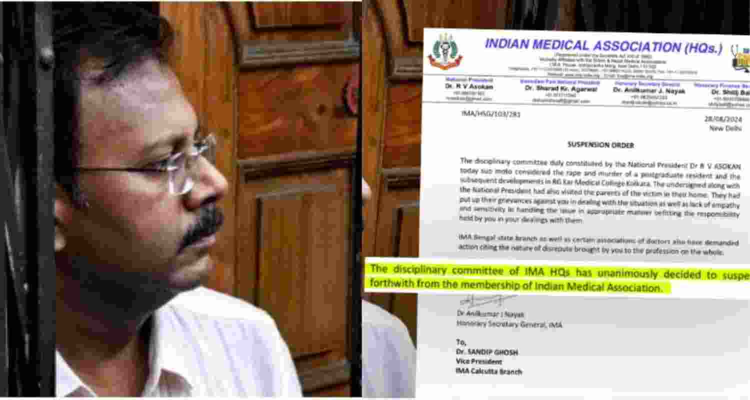 IMA suspends membership of ex-RG Kar principal Sandip Ghosh
IMA suspends membership of ex-RG Kar principal Sandip Ghosh