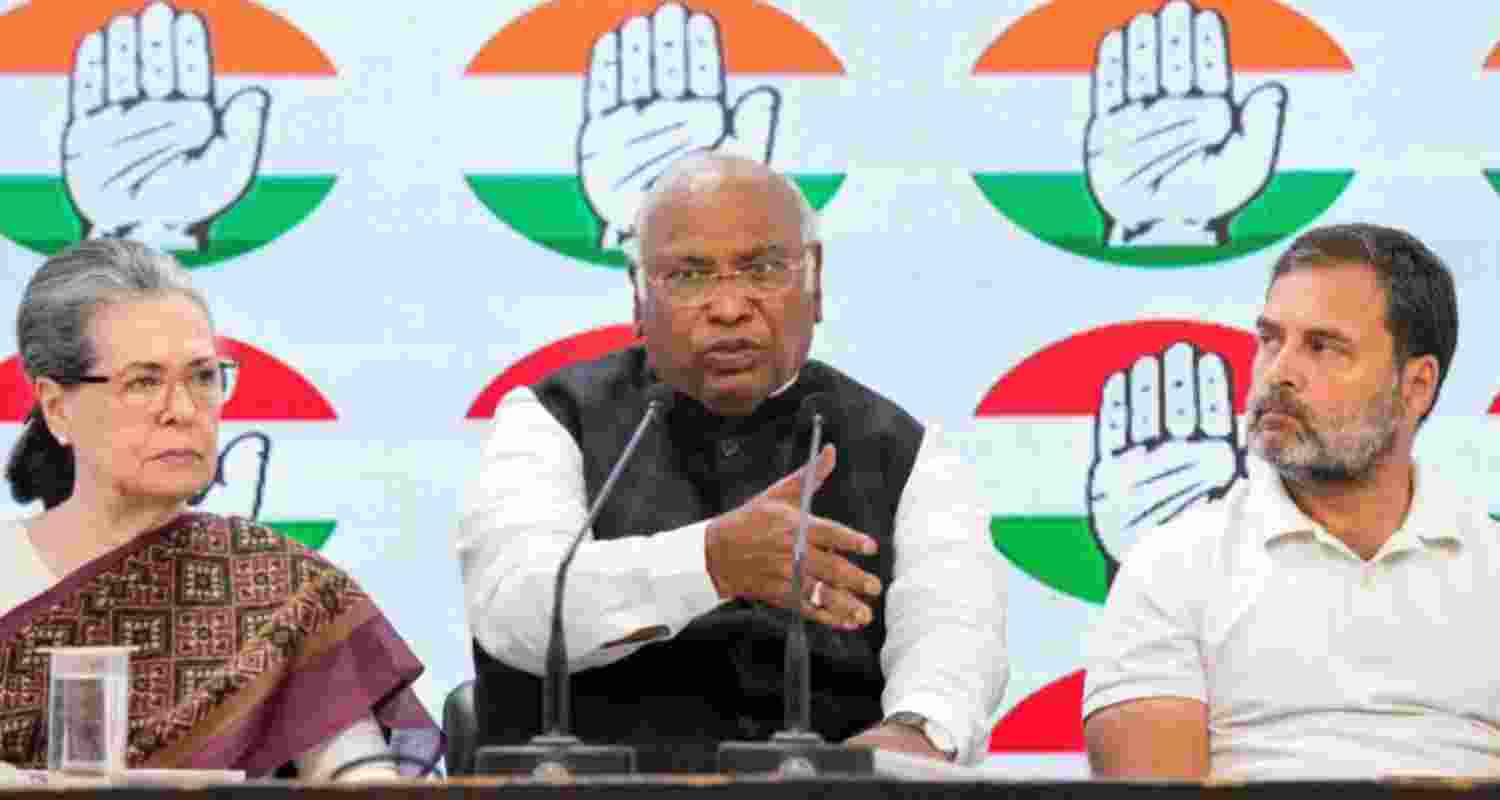 Congress leaders organise press conference. Congress leaders organise press conference.