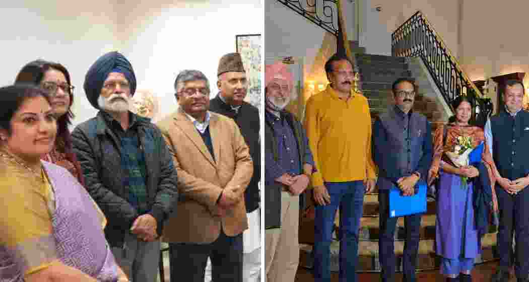 Indian all-party delegations, after arriving in London and Madrid, respectively, on Saturday. Indian all-party delegations, after arriving in London and Madrid, respectively, on Saturday.