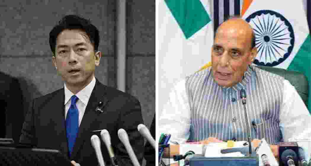 Japanese Defence Minister Shinjiro Koizumi (L), Defence Minister Rajnath Singh (R). Japanese Defence Minister Shinjiro Koizumi (L), Defence Minister Rajnath Singh (R).
