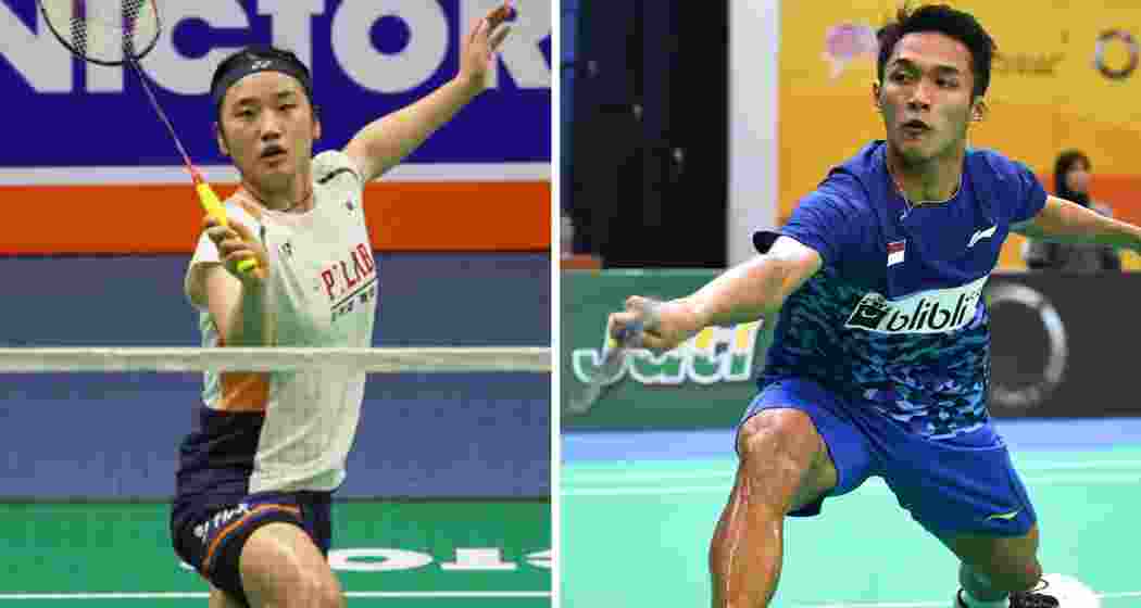World number one An Se Young and Indonesia’s Jonatan Christie in action. World number one An Se Young and Indonesia’s Jonatan Christie in action.
